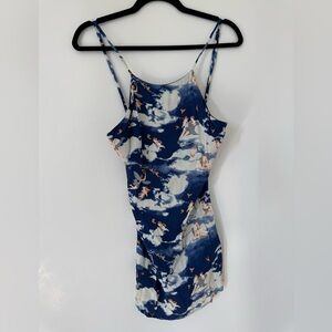 Reformation Navy Angel Print Dress